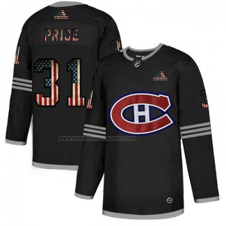 Camiseta Hockey Montreal Canadiens Carey Price 2020 USA Flag Negro