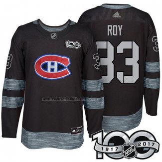 Camiseta Hockey Montreal Canadiens Patrick Roy 1917-2017 100th Aniversario Negro