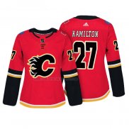 Camiseta Hockey Mujer Calgary Flames Dougie Hamilton Autentico Jugador Rojo