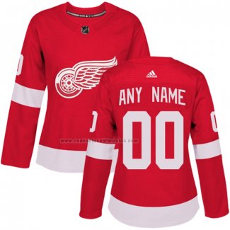 Camiseta Hockey Mujer Detroit Red Wings Personalizada Primera Rojo