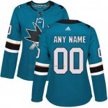 Camiseta Hockey Mujer San Jose Sharks Personalizada Primera Azul