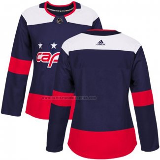 Camiseta Hockey Mujer Washington Capitals Personalizada Autentico 2018 Stadium Azul