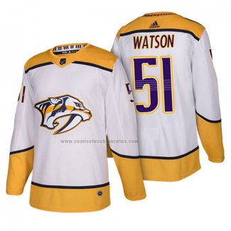 Camiseta Hockey Nashville Predators Austin Watson Autentico Segunda 2018 Blanco