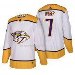 Camiseta Hockey Nashville Predators Yannick Weber Autentico Segunda 2018 Blanco