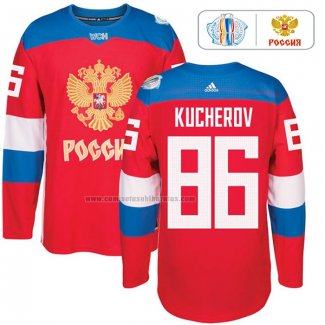 Camiseta Hockey Rusia Nikita Kucherov Premier 2016 World Cup Rojo