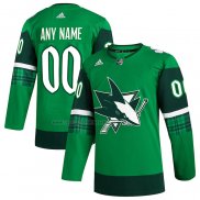 Camiseta Hockey San Jose Sharks 2023 St. Patrick's Day Autentico Verde