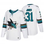 Camiseta Hockey San Jose Sharks Martin Jones 2018 Blanco