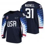 Camiseta Hockey USA Brandon Maxwell 2018 Olympic Azul