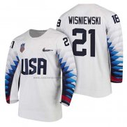 Camiseta Hockey USA James Wisniewski 2018 Olympic Blanco