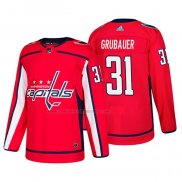 Camiseta Hockey Washington Capitals Philipp Grubauer Primera Autentico Jugador Rojo