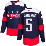 Camiseta Hockey Washington Capitals Rod Langway Autentico 2018 Stadium Series Azul