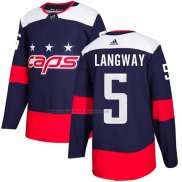 Camiseta Hockey Washington Capitals Rod Langway Autentico 2018 Stadium Series Azul