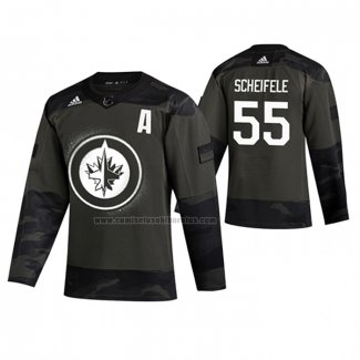 Camiseta Hockey Winnipeg Jets Mark Scheifele 2019 Veterans Day Camuflaje