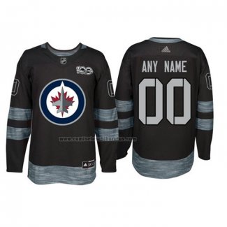 Camiseta Hockey Winnipeg Jets Personalizada Negro