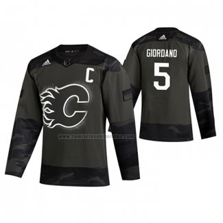 Camiseta Hockey Calgary Flames Mark Giordano 2019 Veterans Day Camuflaje