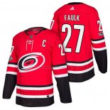 Camiseta Hockey Carolina Hurricanes Justin Faulk Primera Autentico 2018 Rojo