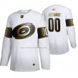 Camiseta Hockey Carolina Hurricanes Personalizada Golden Edition Autentico Blanco