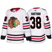 Camiseta Hockey Chicago Blackhawks Ryan Hartman Segunda 2018 Blanco