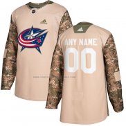 Camiseta Hockey Columbus Blue Jackets Personalizada Autentico 2017 Veterans Day Camuflaje