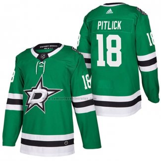 Camiseta Hockey Dallas Stars Tyler Pitlick Autentico Primera 2018 Verde