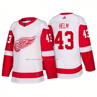 Camiseta Hockey Detroit Red Wings Darren Helm New Outfitted 2018 Blanco