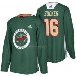 Camiseta Hockey Minnesota Wild Jason Zucker New Season Practice Verde