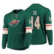 Camiseta Hockey Minnesota Wild Joel Eriksson Ek Platinum Verde