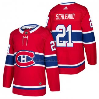 Camiseta Hockey Montreal Canadiens David Schlemko Autentico Primera 2018 Rojo