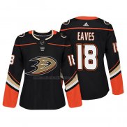 Camiseta Hockey Mujer Anaheim Ducks Patrick Eaves Autentico Jugador Negro