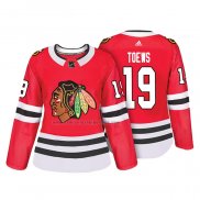 Camiseta Hockey Mujer Chicago Blackhawks Jonathan Toews Autentico Jugador Rojo