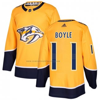 Camiseta Hockey Nashville Predators Brian Boyle Primera Autentico Amarillo