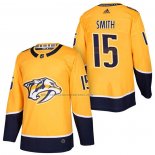 Camiseta Hockey Nashville Predators Craig Smith Autentico Primera 2018 Amarillo