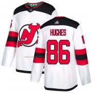 Camiseta Hockey New Jersey Devils Jack Hughes Road Autentico Blanco