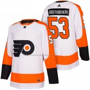 Camiseta Hockey Philadelphia Flyers Shayne Gostisbehere Autentico Segunda 2018 Blanco