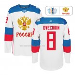 Camiseta Hockey Rusia Alex Ovechkin Premier 2016 World Cup Blanco