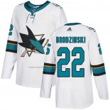 Camiseta Hockey San Jose Sharks Jonny Brodzinski Road Autentico Blanco