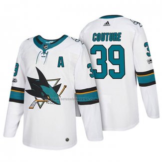 Camiseta Hockey San Jose Sharks Logan Couture 2018 Blanco