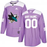 Camiseta Hockey San Jose Sharks Personalizada Violeta