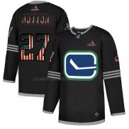 Camiseta Hockey Vancouver Canucks Ben Hutton 2020 USA Flag Negro