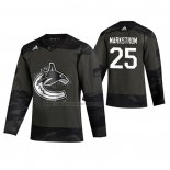 Camiseta Hockey Vancouver Canucks Jacob Markstrom 2019 Veterans Day Camuflaje