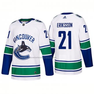 Camiseta Hockey Vancouver Canucks Loui Eriksson Segunda Premier 2017-2018 Blanco