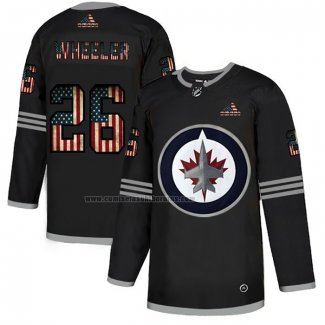 Camiseta Hockey Winnipeg Jets Blake Wheeler2020 USA Flag Negro