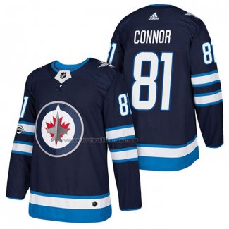 Camiseta Hockey Winnipeg Jets Kyle Connor Autentico Primera 2018 Azul