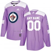 Camiseta Hockey Winnipeg Jets Personalizada Violeta