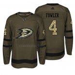 Camiseta Hockey Anaheim Ducks Cam Fowler Salute To Service Verde Militar