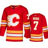 Camiseta Hockey Calgary Flames Tj Brodie Alterno Autentico Rojo