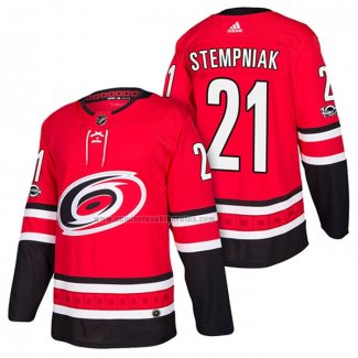 Camiseta Hockey Carolina Hurricanes Lee Stempniak Primera Autentico 2018 Rojo