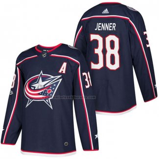 Camiseta Hockey Columbus Blue Jackets Boone Jenner Autentico Primera 2018 Azul