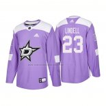 Camiseta Hockey Dallas Stars Esa Lindell Autentico 2018 Fights Cancer Violeta