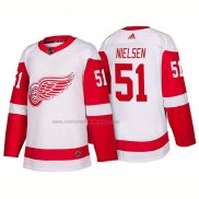 Camiseta Hockey Detroit Red Wings Frans Nielsen New Outfitted 2018 Blanco